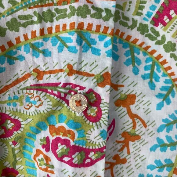 Robert Graham women's XL paisley Colorful Patterned button down 3/4 sleeve Shirt - Picture 3 of 8